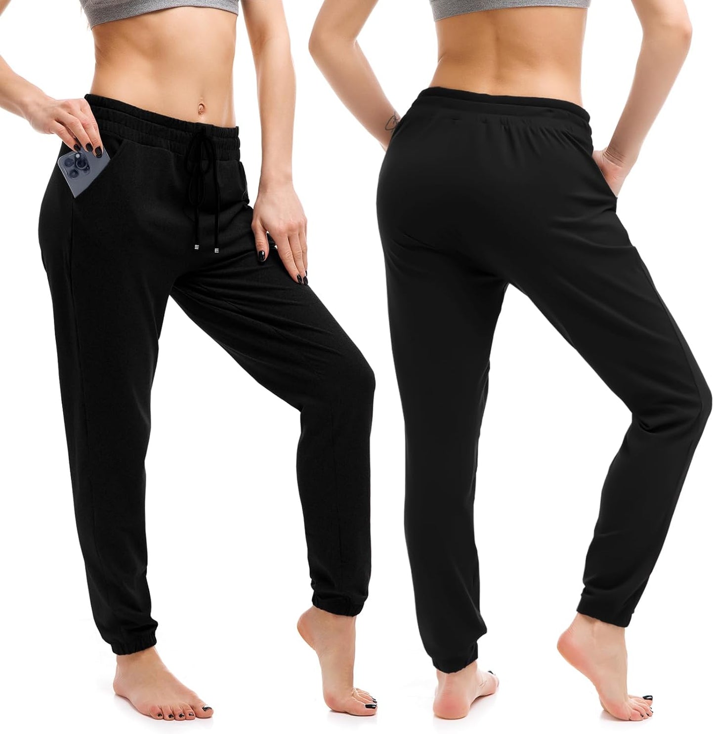 Womens Joggers with Pockets, Drawstring Sweatpants Women for Lounging Jogging Workout and Gym