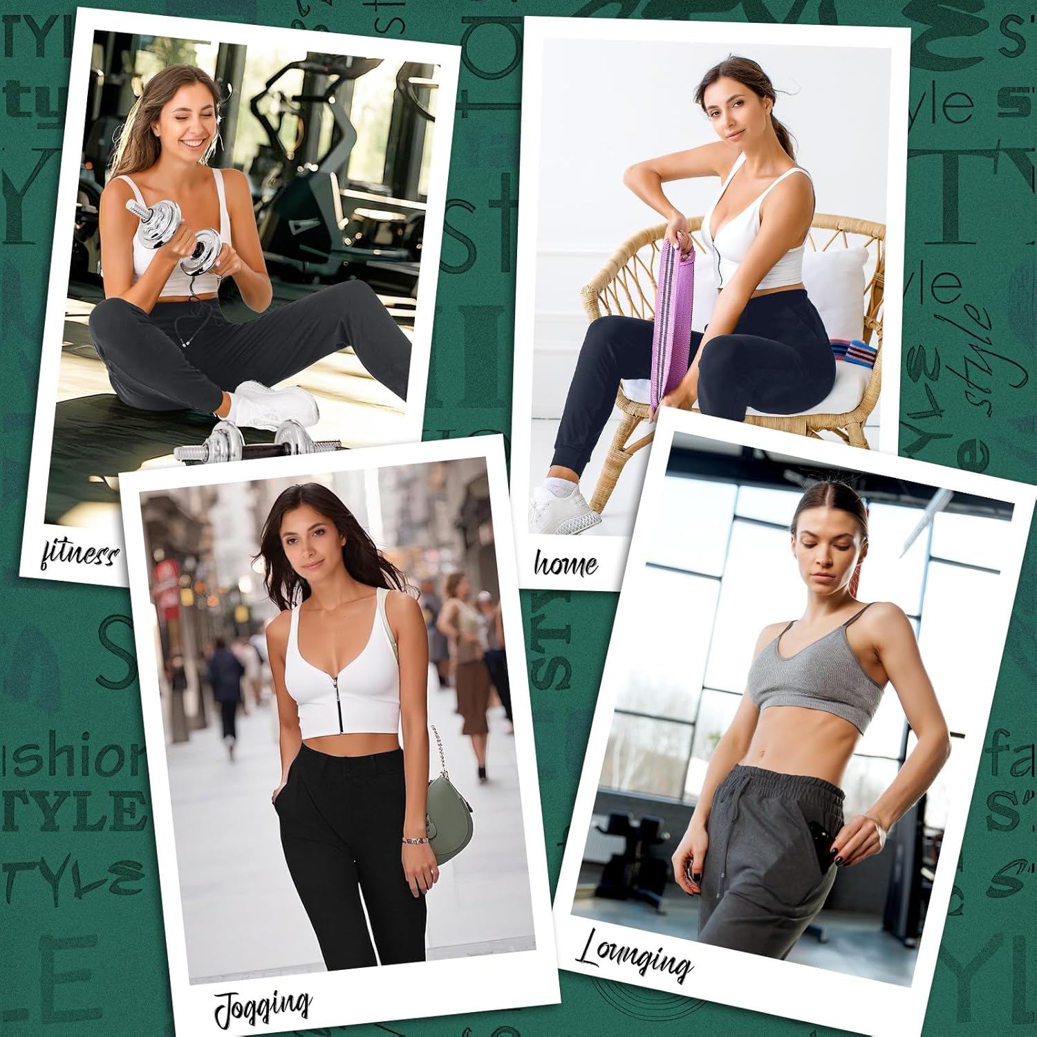 Womens Joggers with Pockets, Drawstring Sweatpants Women for Lounging Jogging Workout and Gym